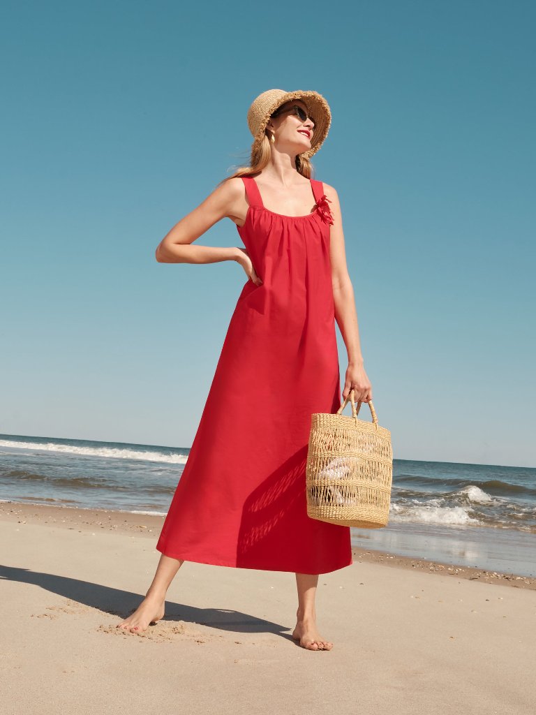 Frances Valentine Lynda Maxi Dress New Cotton Poplin Medium